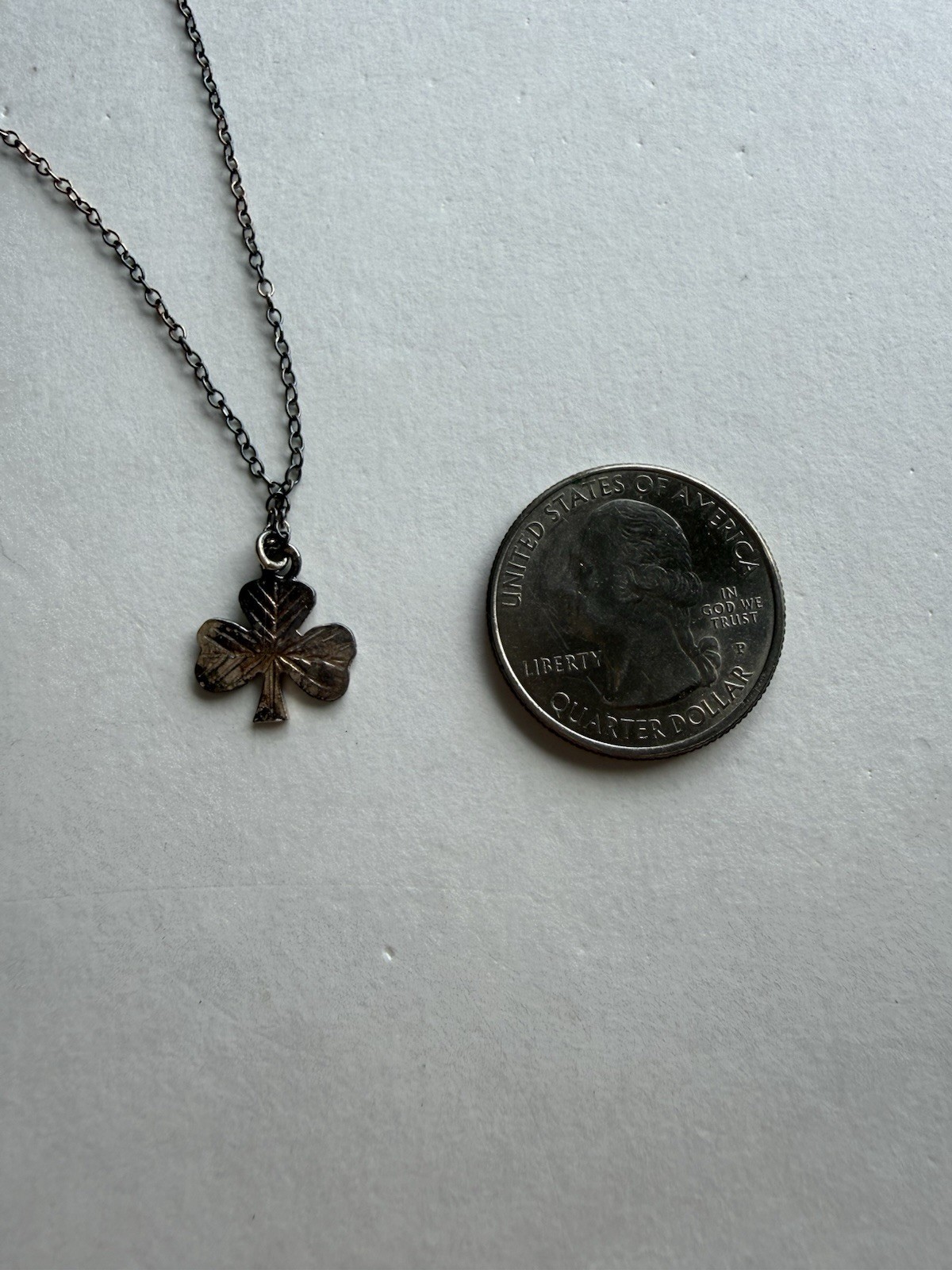 Vintage Irish Sterling Silver Shamrock Pendant Necklace J.O’N Eire 925
