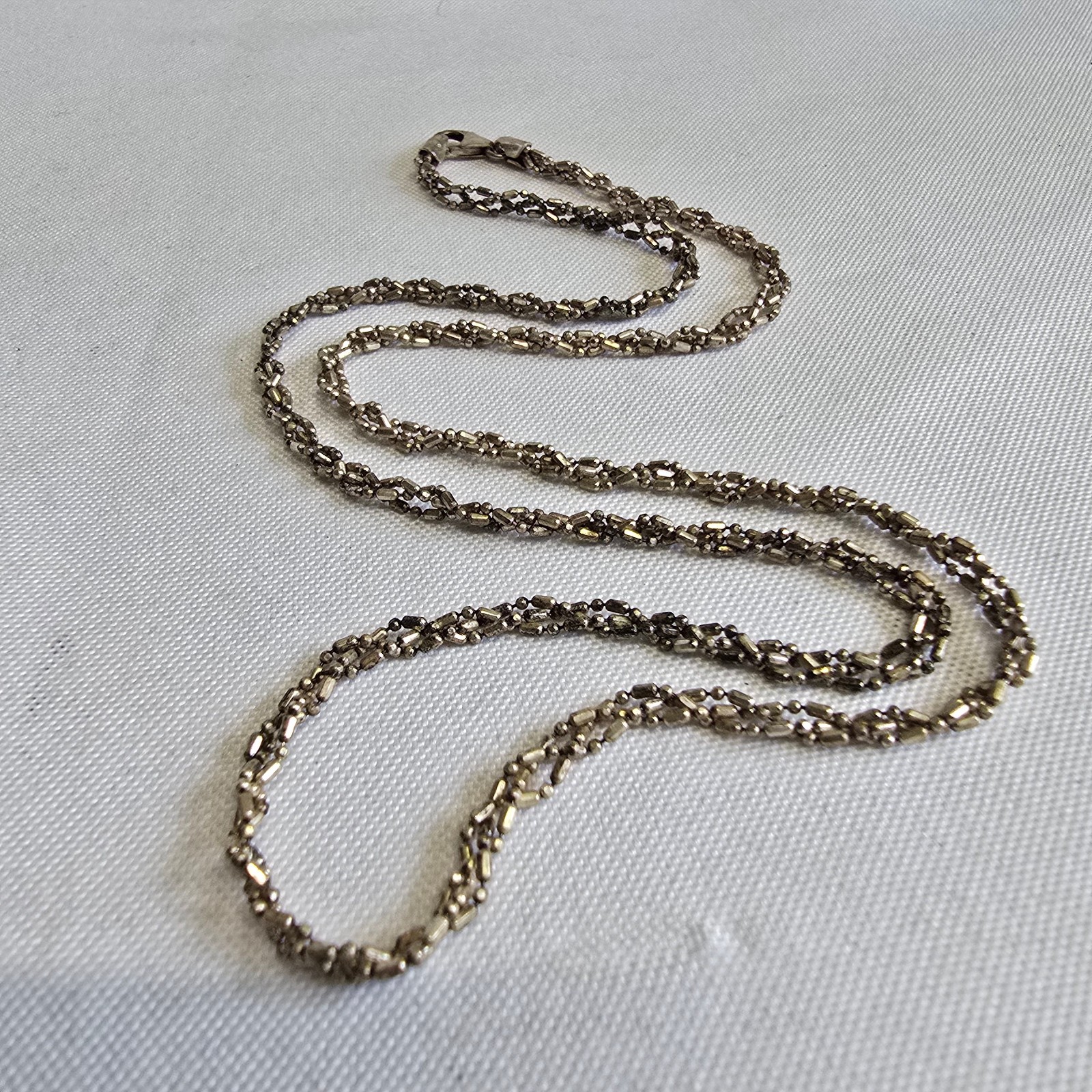 Sterling Silver Necklace 9.41g Fine Jewelry 23.5″ Unique Chain Lobster