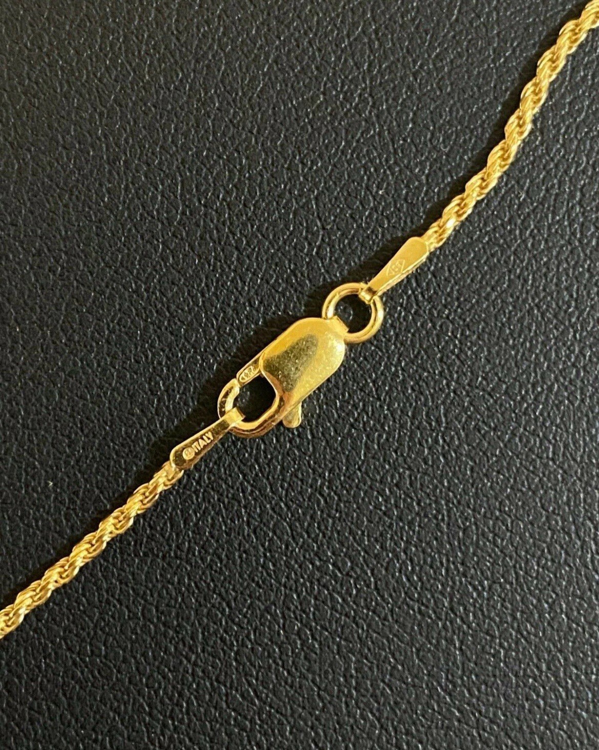 14K Gold Plated Plated 925 Silver Rope Necklace 1.5mm