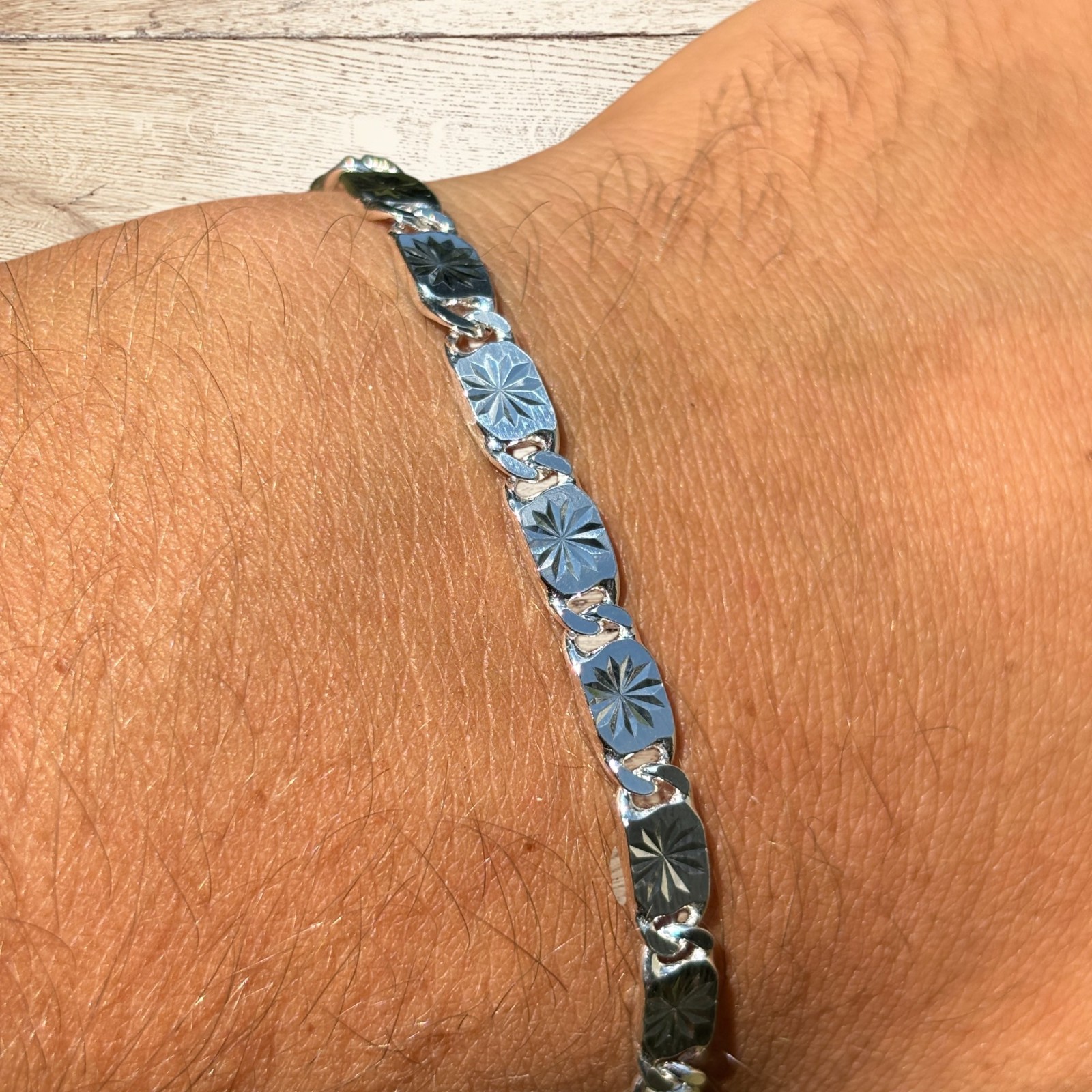 5mm Valentino Link Bracelet – Real Solid 925 Sterling Silver MADE IN ITALY