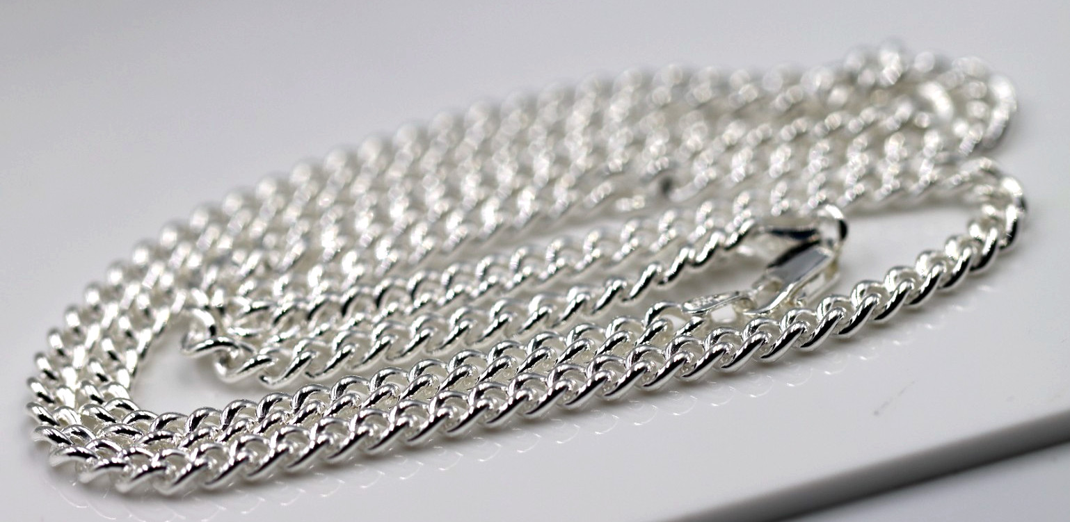 Sterling Silver 925 4mm Round Kerb Curb Chain Necklace 70cm – Free post