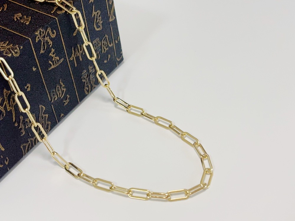 Real Genuine 10K Solid Yellow Gold Paperclip Chain Necklace 26″ 8mm Link