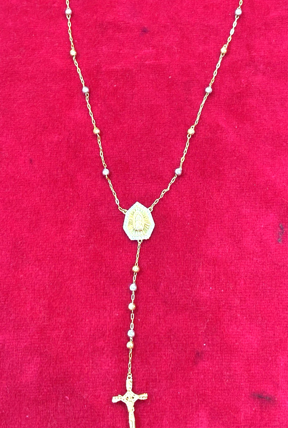 Gold Over Solid 925 Sterling Silver Beads 24″ New Stunning