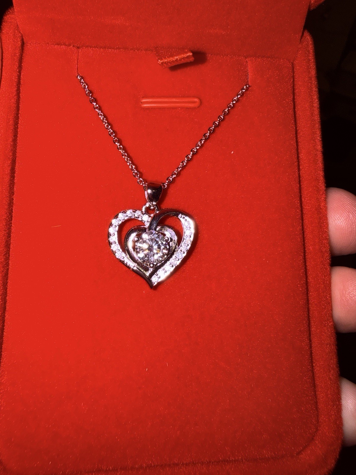 GRA Certified Moissanite Heart necklace