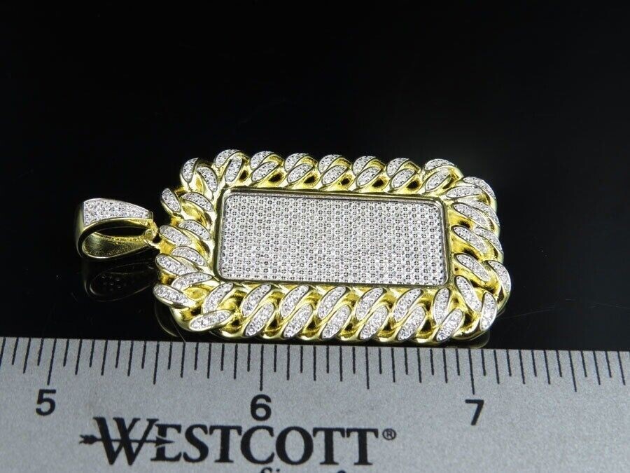 2.70Ct Lab Created Diamond Round Dome Pillow Pendant 14K Yellow Gold Finish