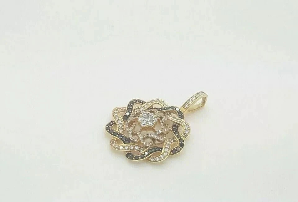 2.00Ct Lab Created Brown/White Diamond Pendant Gift For He 14K Gold Plated