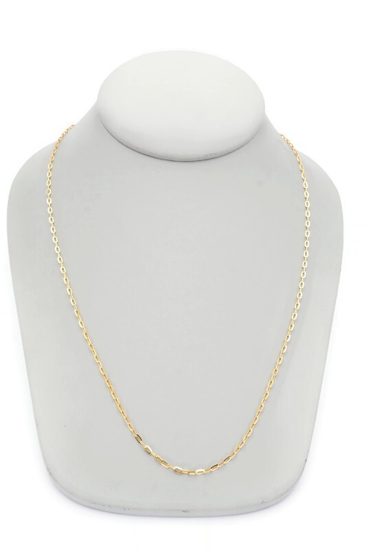Gold Plated Sterling Silver 925 Oval Link Necklace 22″