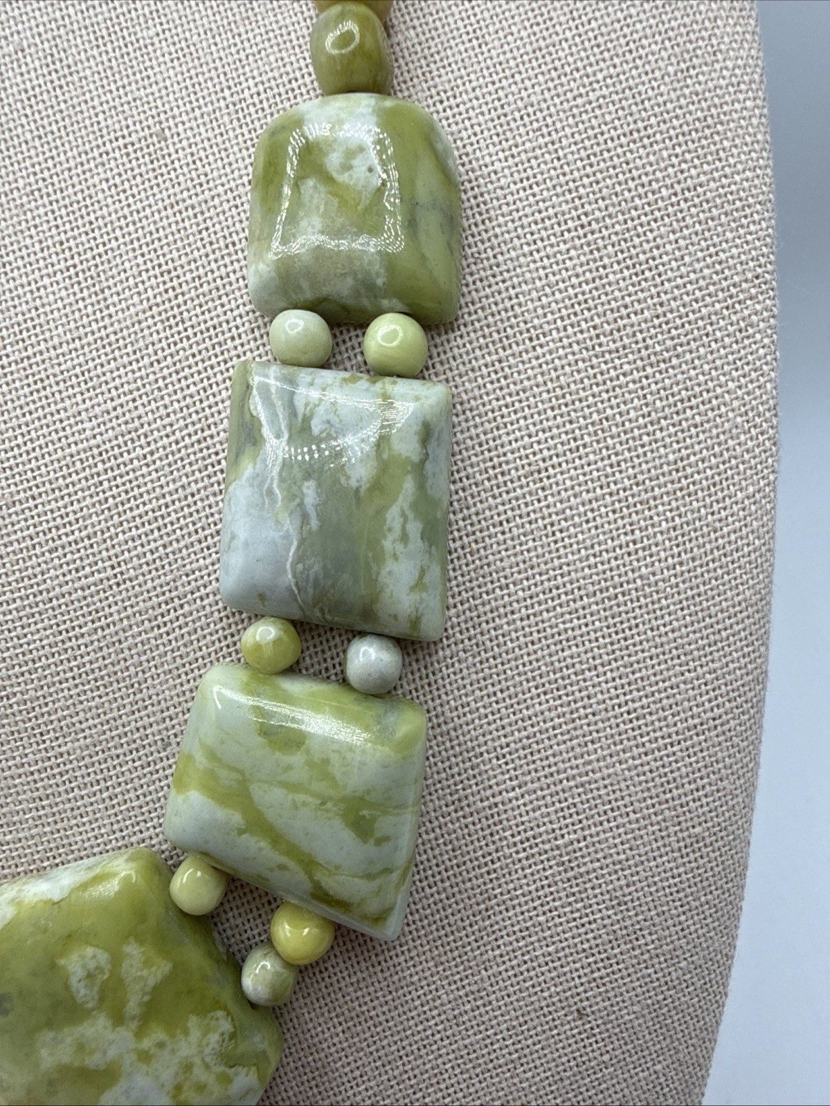 Jay King Natural South African Olive Calcite Sterling Silver Necklace