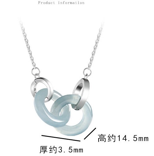Natural Grade A Jade Blue Water jadeite S925 Silver Pendant Necklace Certified