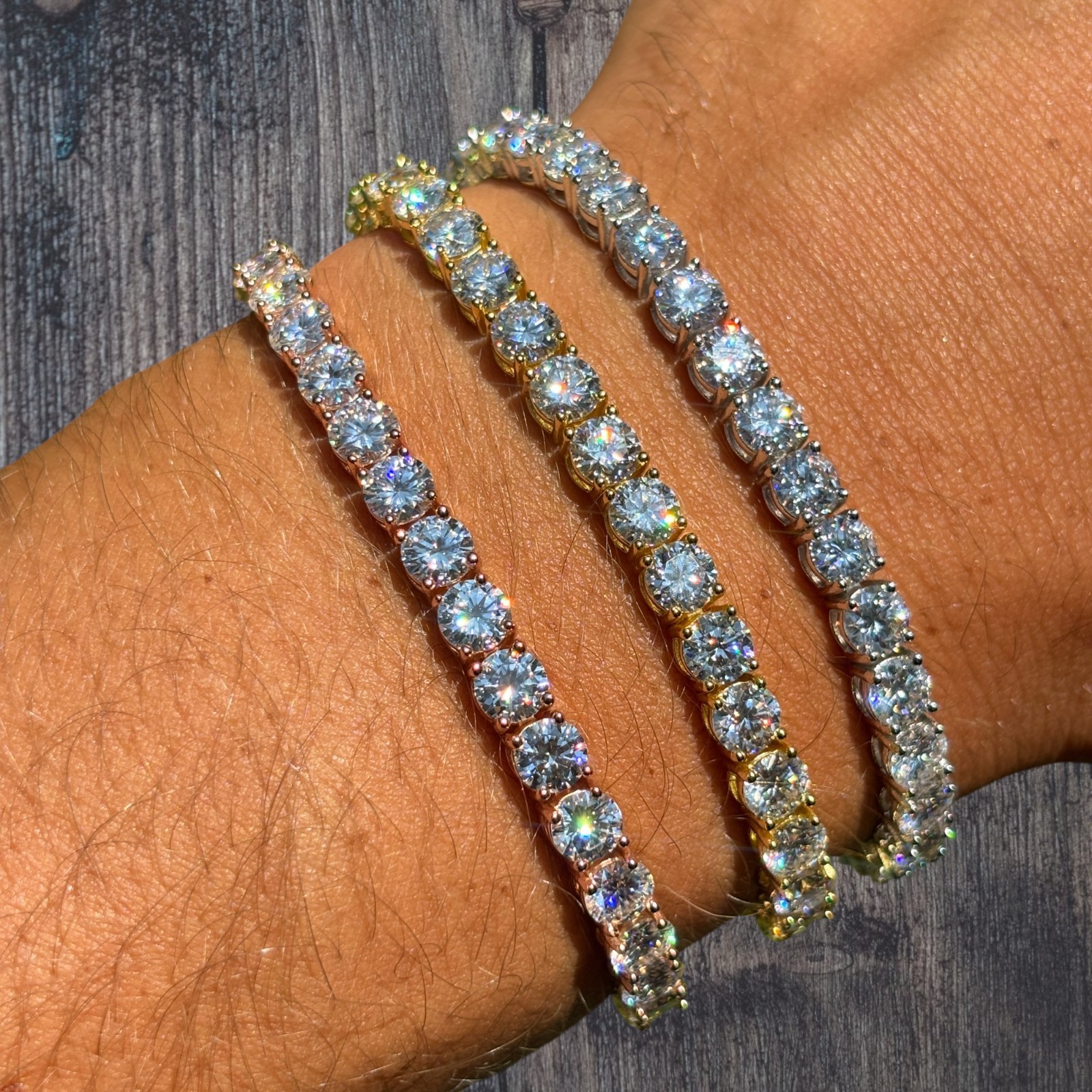 5mm Tennis Bracelet – Moissanite Or CZ – 925 Silver or 14k Gold/Rose Vermeil