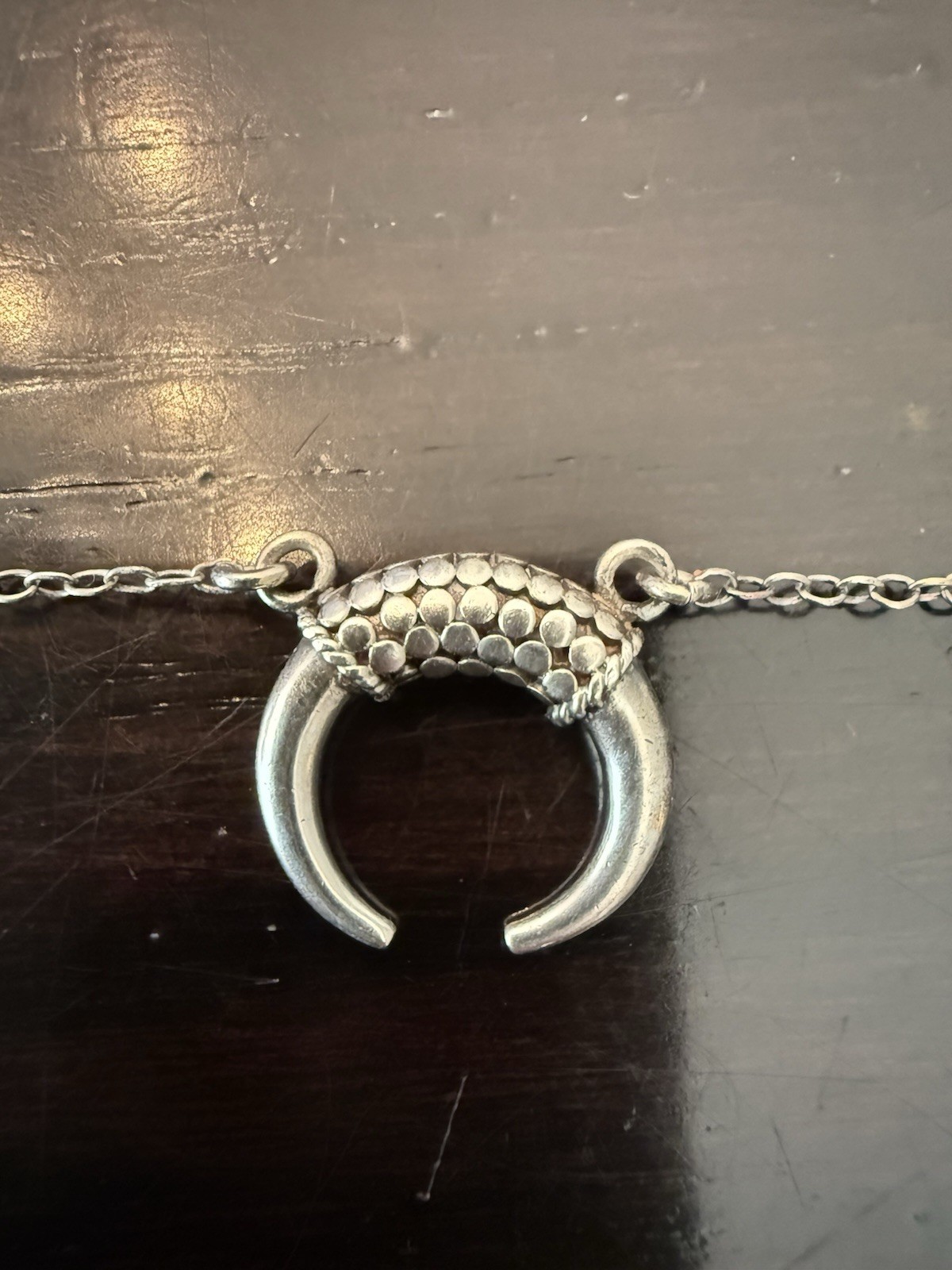 Anna Beck Sterling Silver Horn Necklace Adjustable Stackable