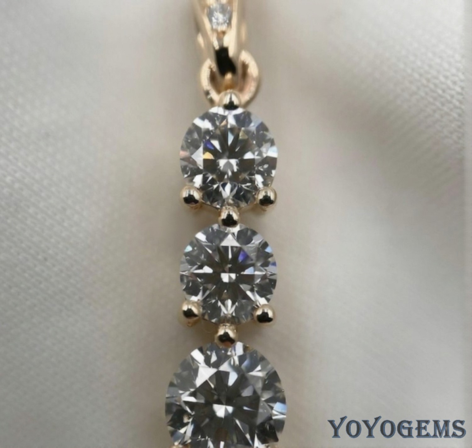 Solid 14K Yellow Gold Moissanite Fancy Wedding Pendant 2.10 CT Round Cut For Her