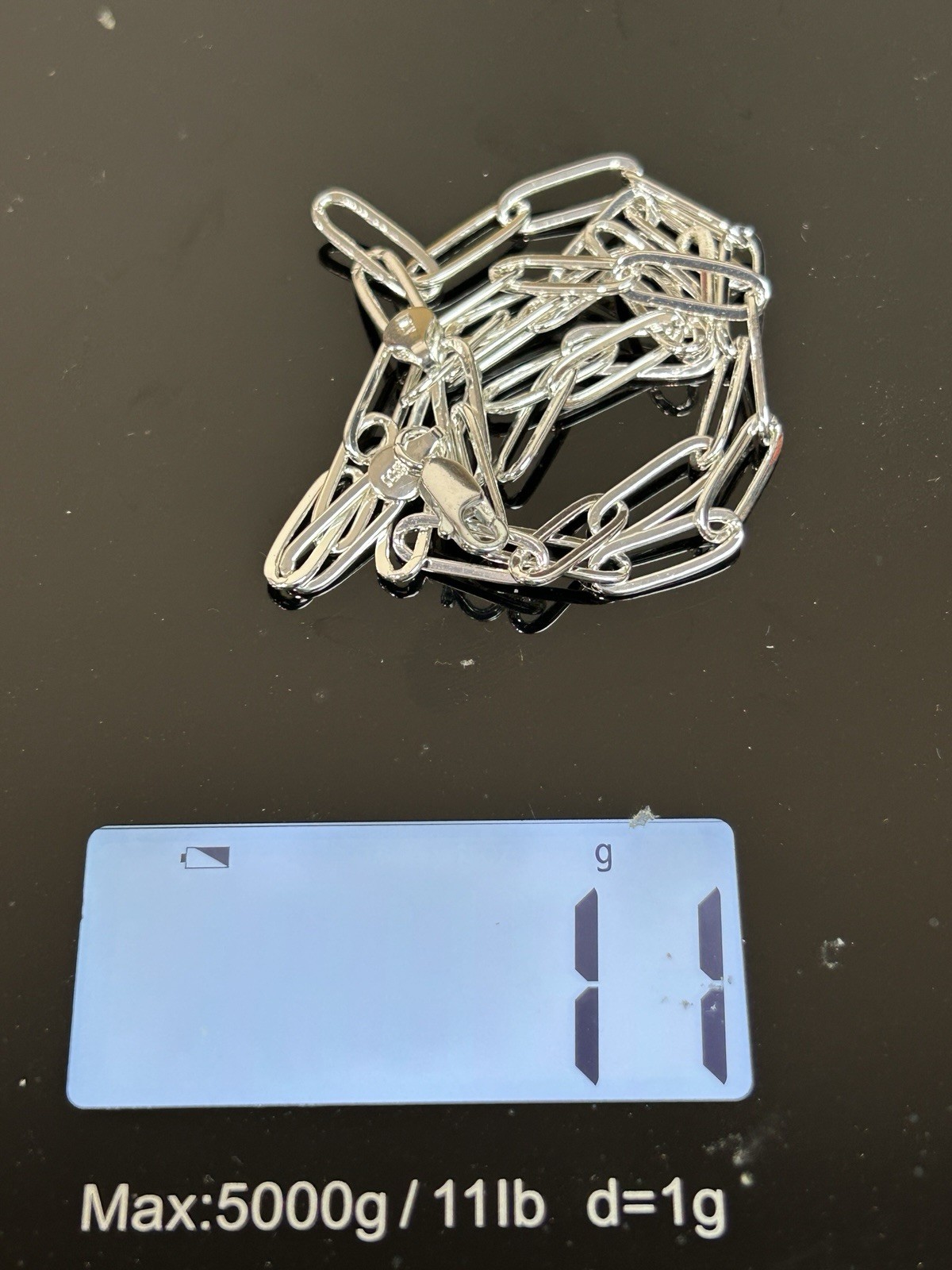 19” 925 Silver Content Paperclip Chain Necklace Luxury Style 5mm
