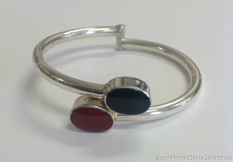 Estate Jewelry Two Color Stone .925 Sterling Silver Bracelet Quantity Available