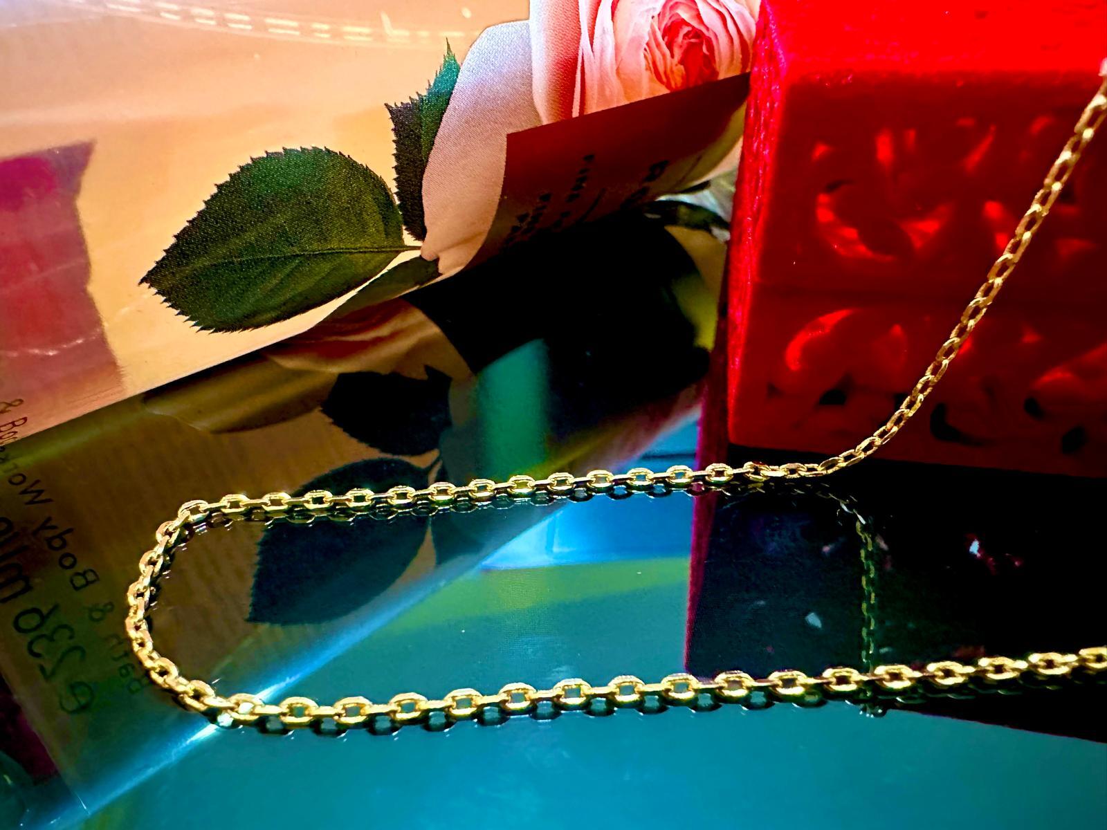 18k 18carat yellow gold plated Unisex Cable links Necklace all sizes W=1,2&3mm