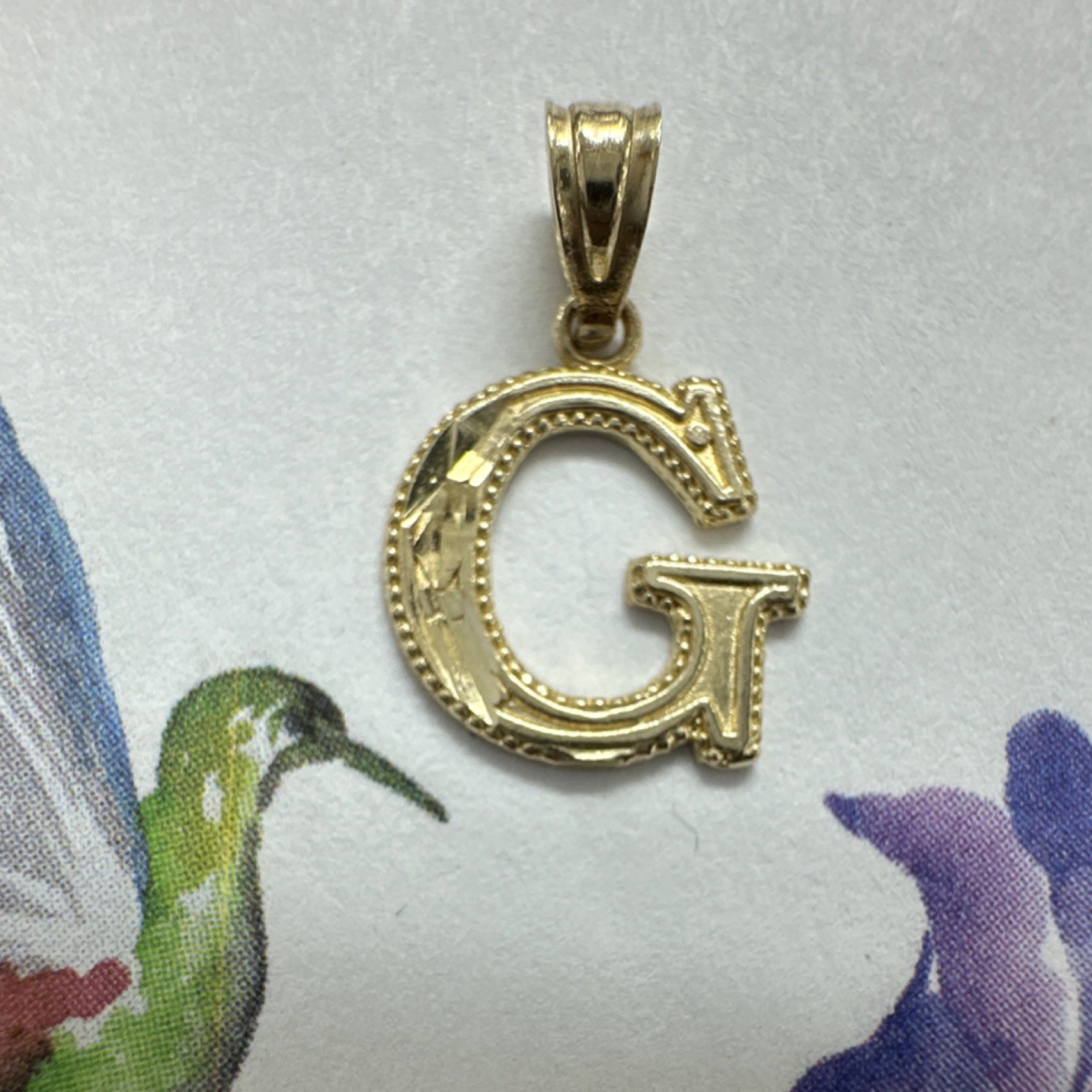 Yellow Gold 14k Letter G Pendant Alphabet Theme No Stone Jewelry Charm