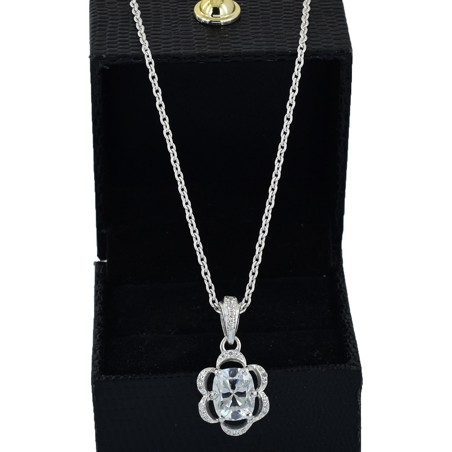 3.00 Ct VVS1 Cushion Cut Certified Diamond Solitaire Pendant, Free Studs