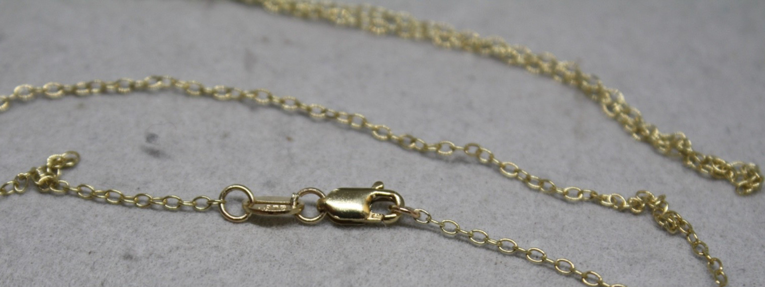 100% BRAND NEW 9K Solid Yellow Gold 1.2mm Link Necklace Chain 70cm Lobster Clasp