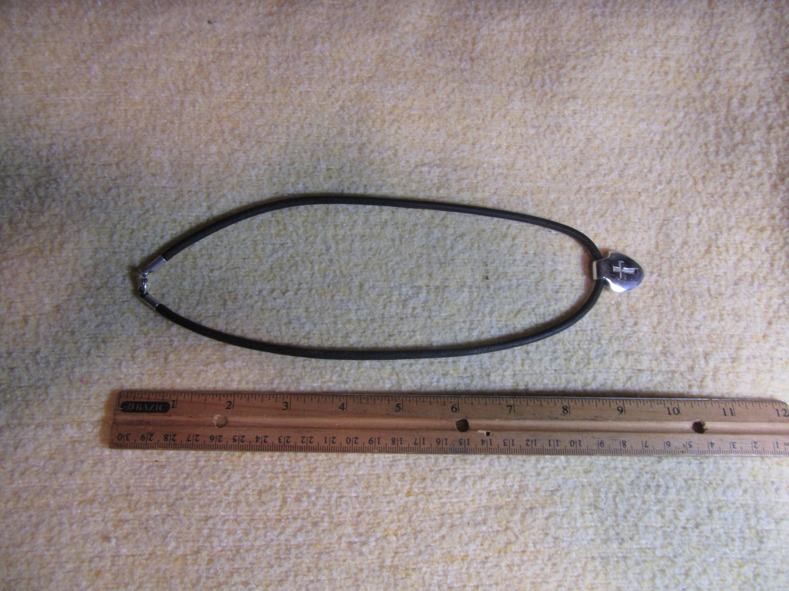 James Avery Retired 925 Shield Cross Pendant & 20″ Long Cord Necklace 4mm