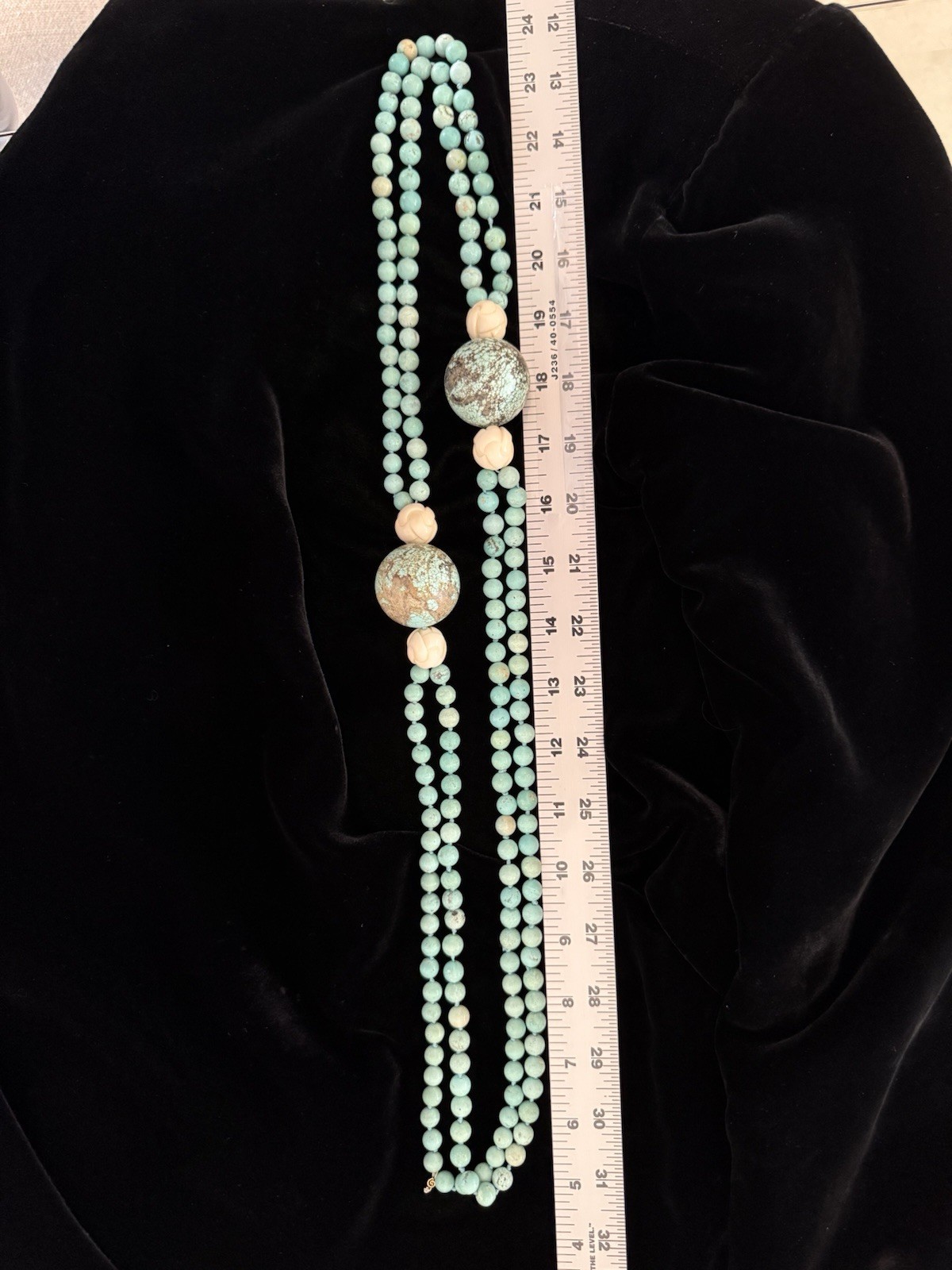 ***GORGEOUS TURQUOISE NECKLACE W/18k SMALL CHARM***