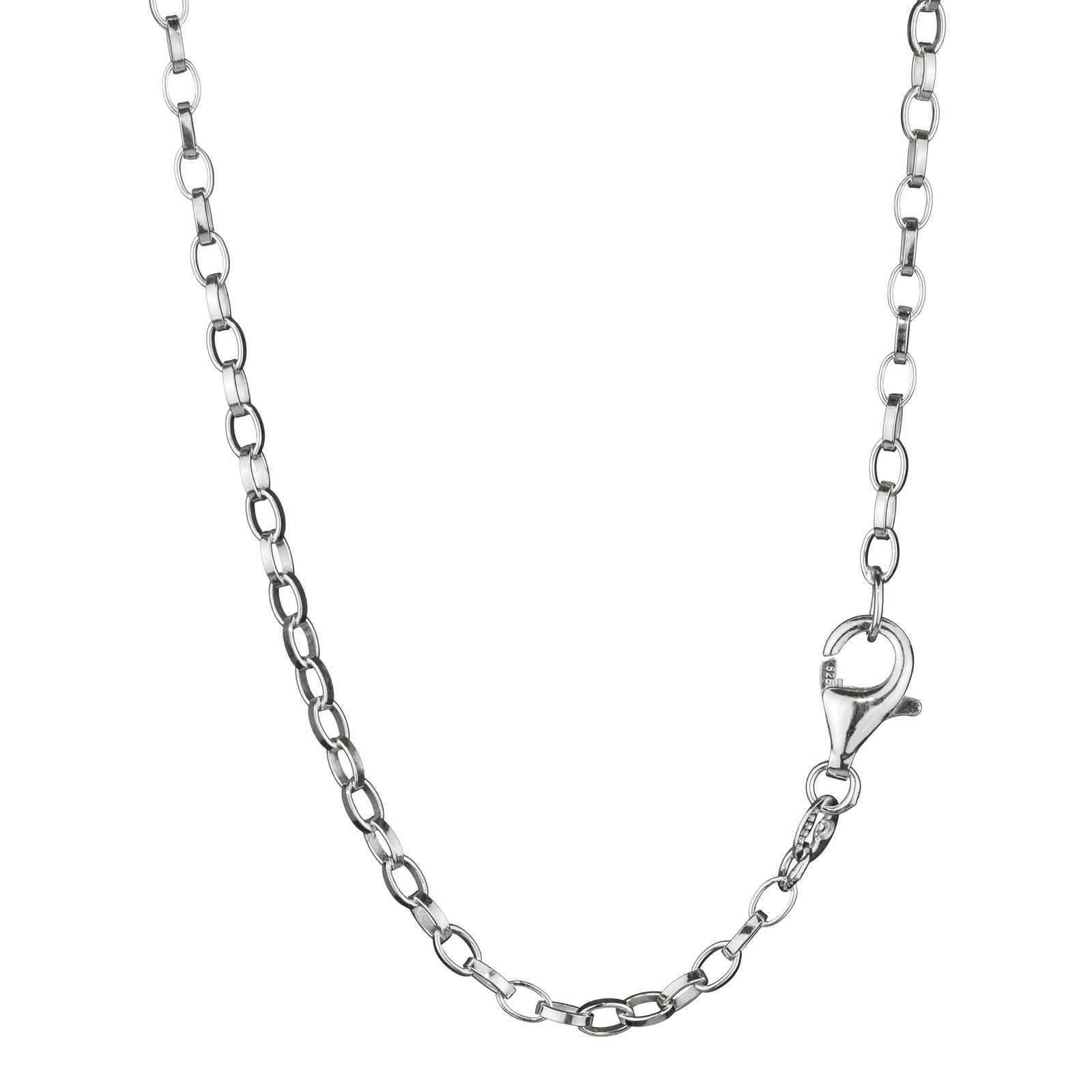 70cm Erbskette oval 925 Silber 2,0mm breite elegante Halskette Silberkette