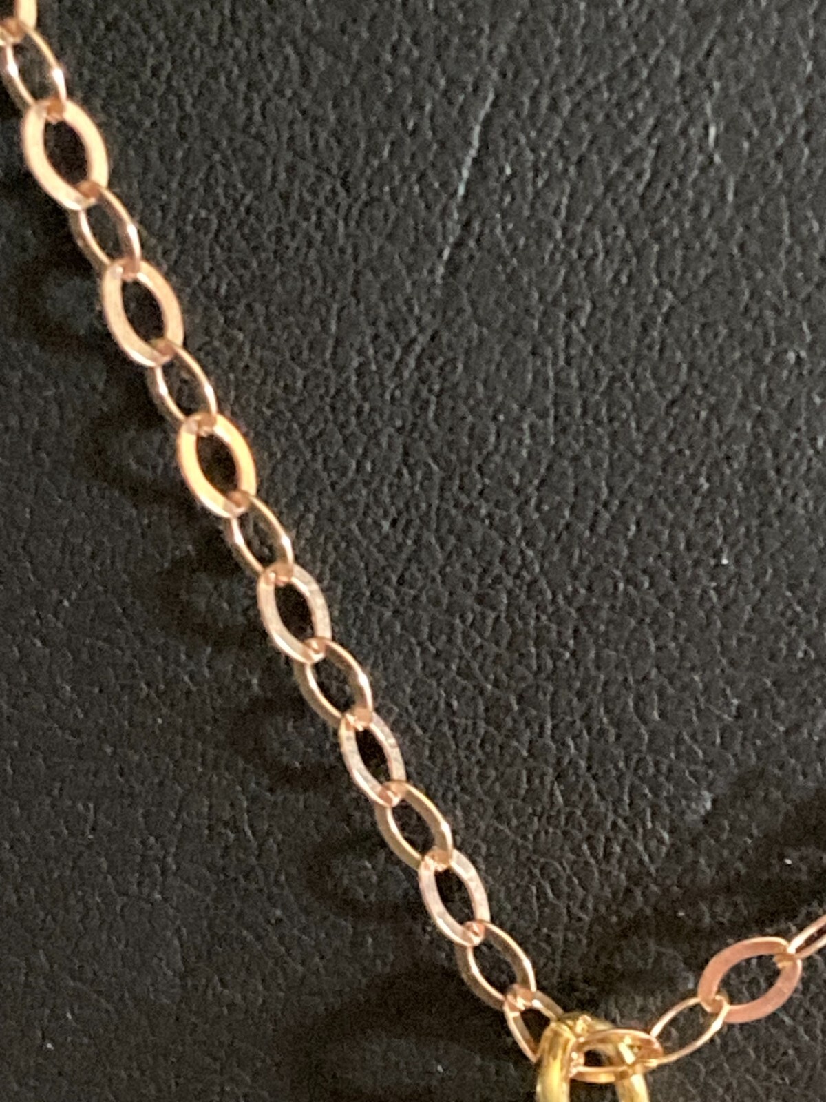 14K RG over .925 24″ Oval Link Chain Necklace w/ Goldtone Pine Cone Pendant