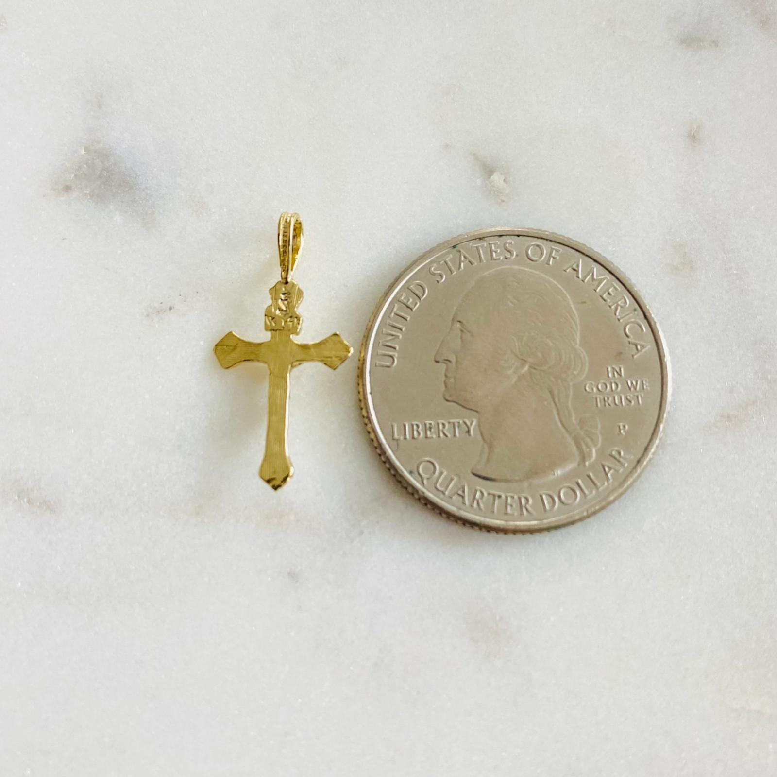 18K GOLD FILLED CARAVACA CROSS PENDANT/MEDALLA CRUZ DE CARAVACA PROTECCION- P93