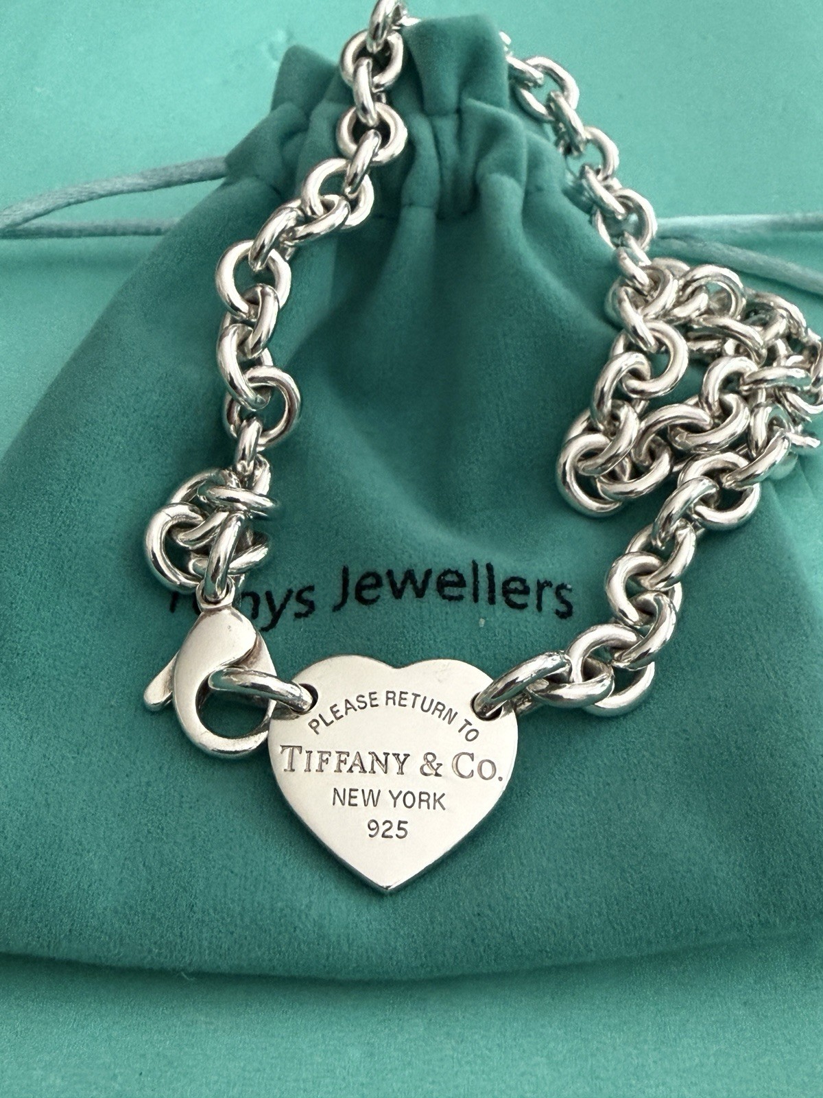 Tiffany & Co. Please Return To Tiffany Heart Tag Heart Tag Choker Necklace 15”