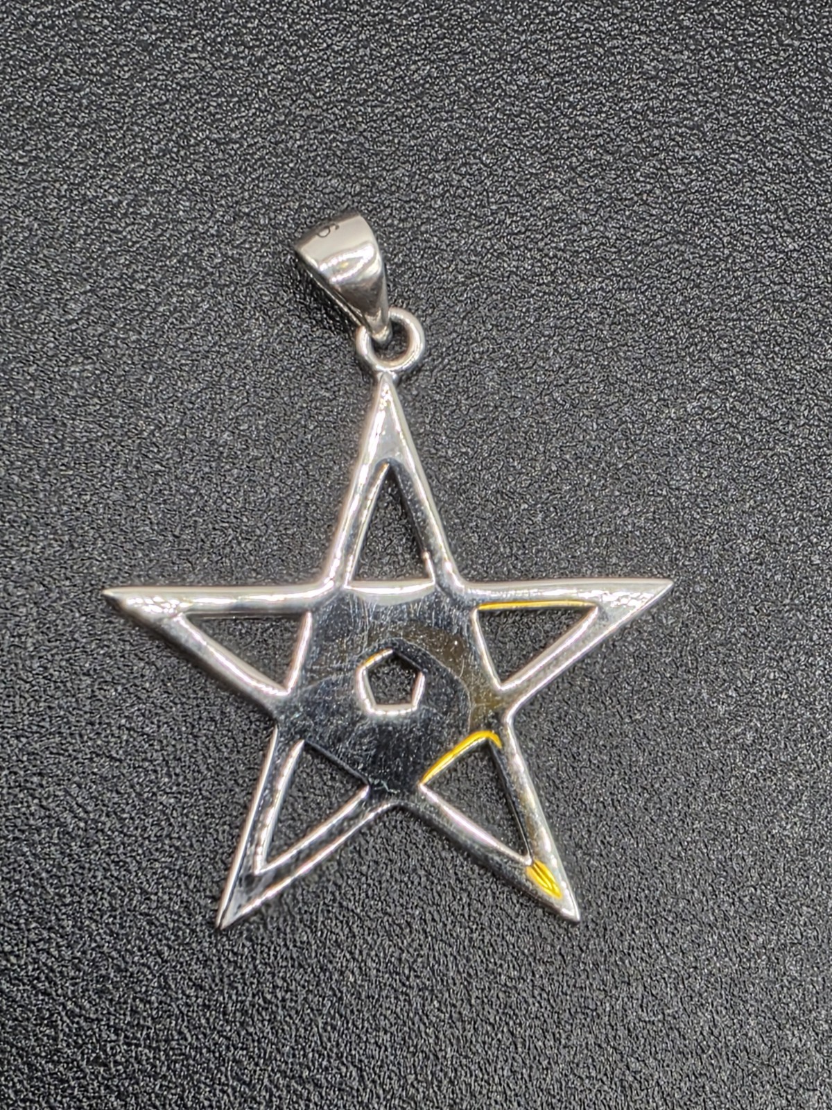 925 New Sterling Silver Pendant Pentacle 26mm