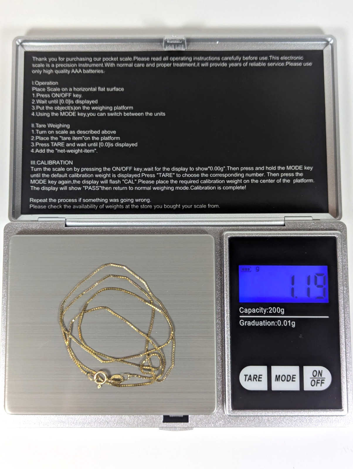 Vintage 14K SOLID Yellow Gold Box Chain Necklace 18″ Jewelry Gift FREE Shipping
