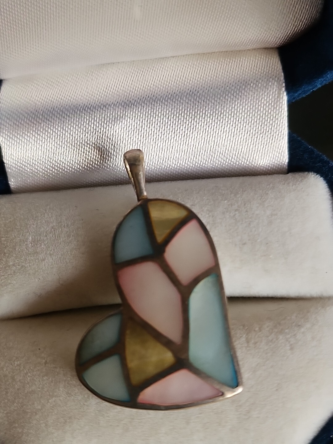 Designer Sterling Silver 925 PENDANT PINK, Blue, Gold MOP 1.6″ NWOT