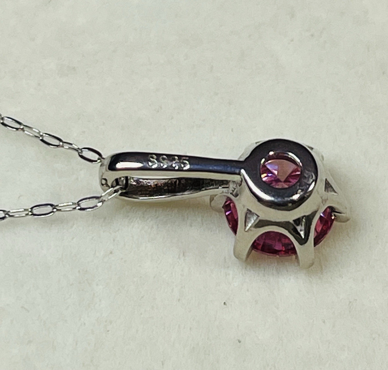 925 Sterling Silver 1 CTW VVS1 Pretty Pink Moissanite Pendant Necklace