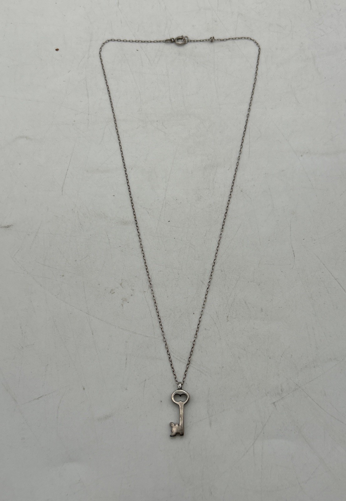 Sterling Silver Key Pendant Necklace 17” – 2.17 Grams