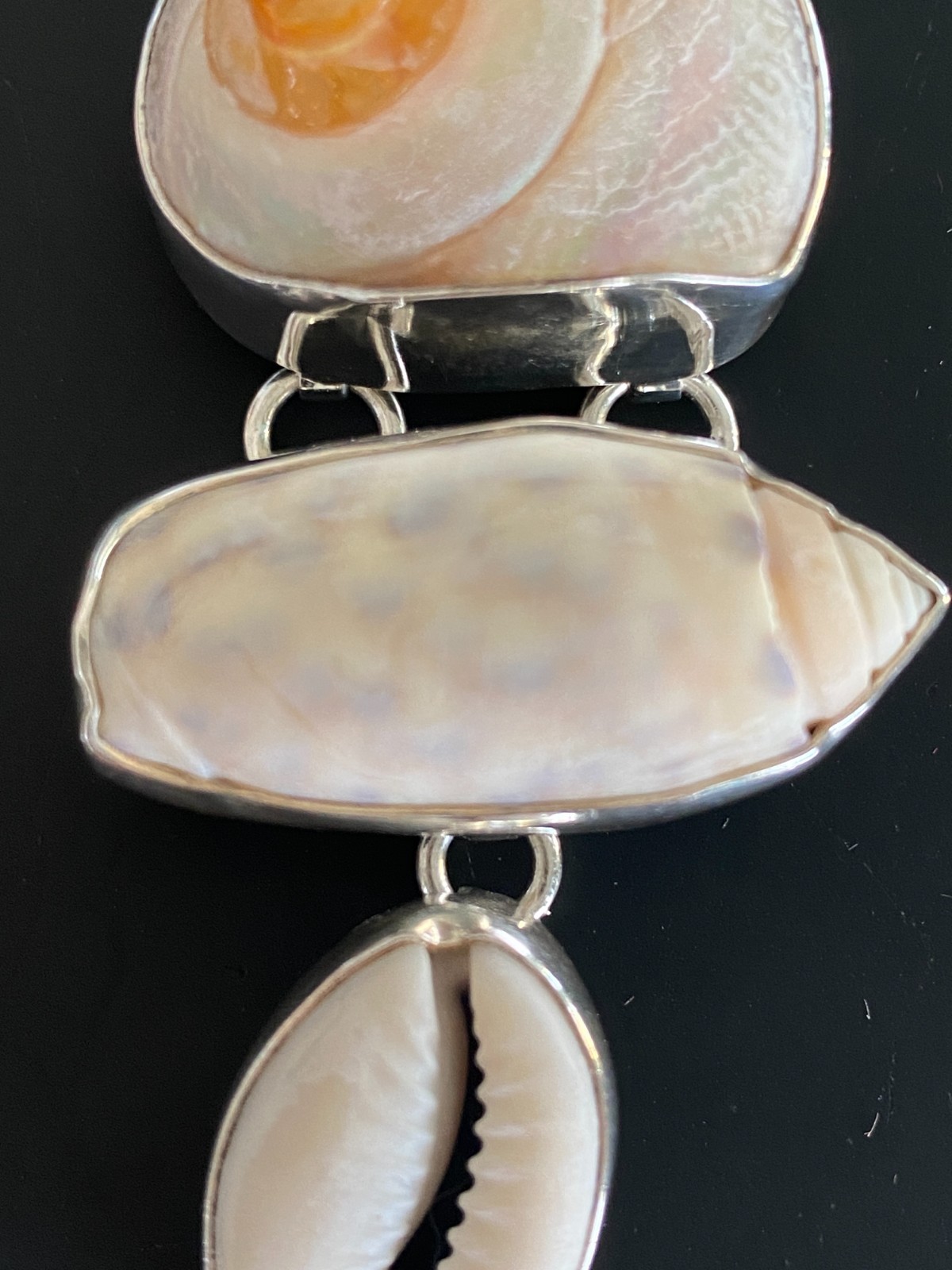 Charles Albert Pendant Sterling Silver Cinnerus Olive Cowry Shell Seashell Beach