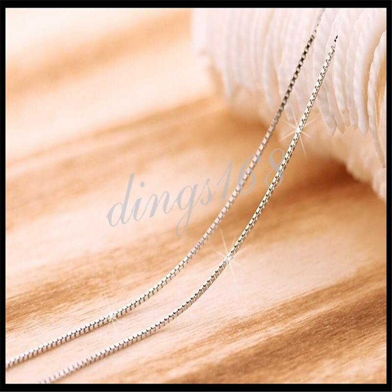 Solid 925 Sterling Silver Classic 1.2mm Thin 16″~ 32″ Italian Box Chain Necklace