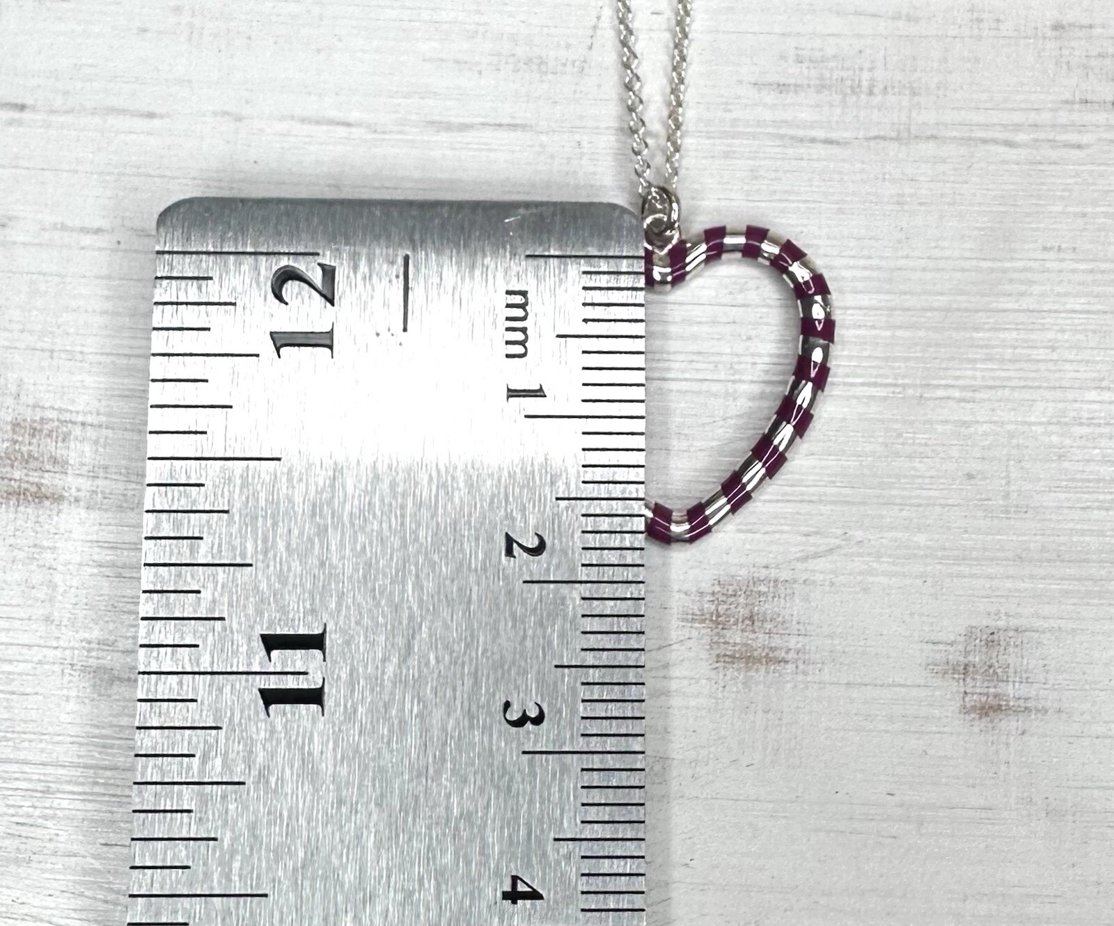 Tiffany & Co Paloma Picasso Enamel Stripe/925 Sterling Silver Heart 18 “Necklace