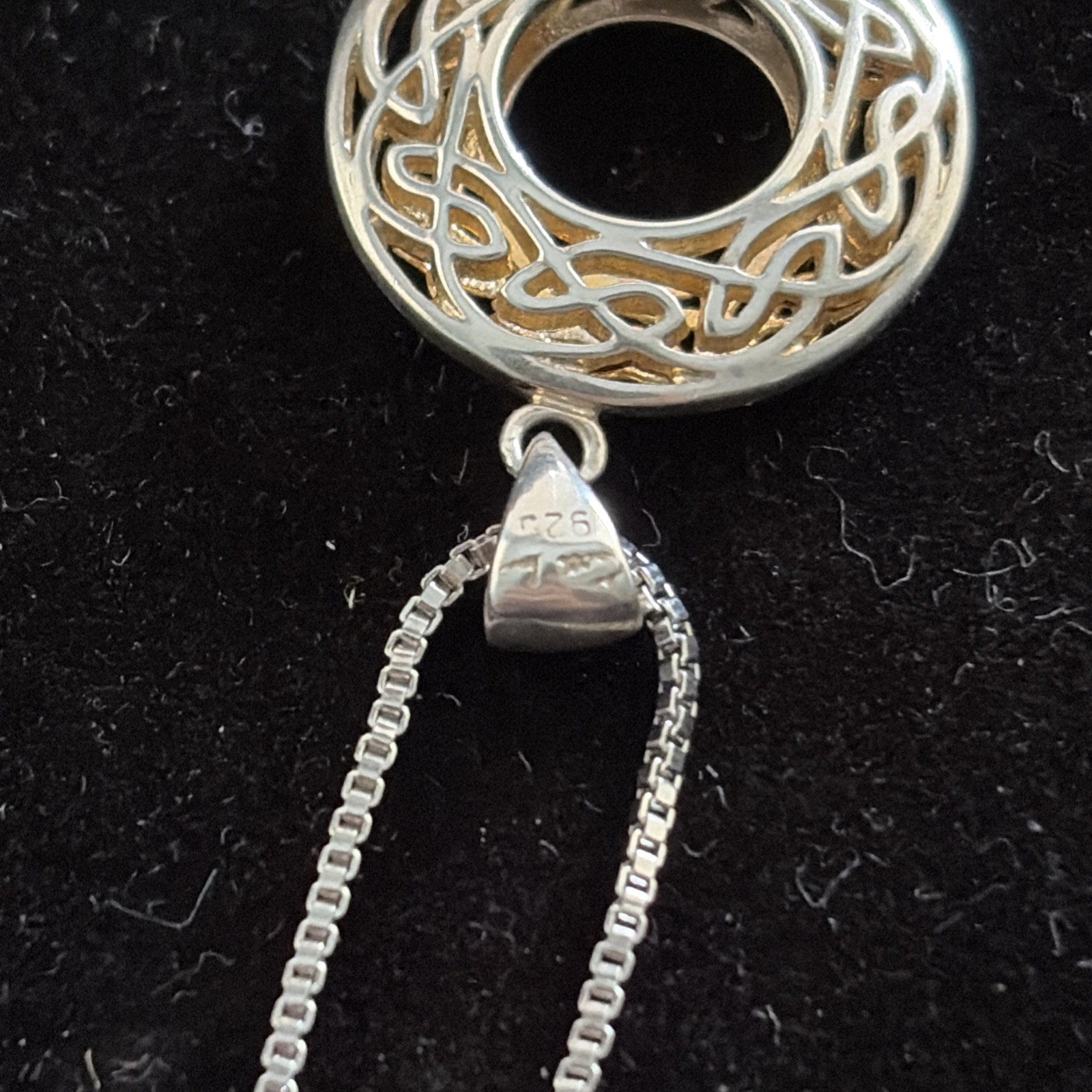 Keith Jack Sterling Silver 22K Gold Window to the Soul Pendant 18″ Box Chain