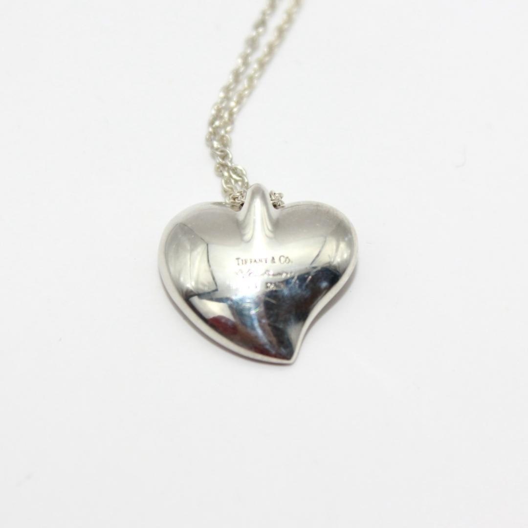 Tiffany & Co. Curved Full Heart Pendant Necklace Elsa Peretti Sterling Silver