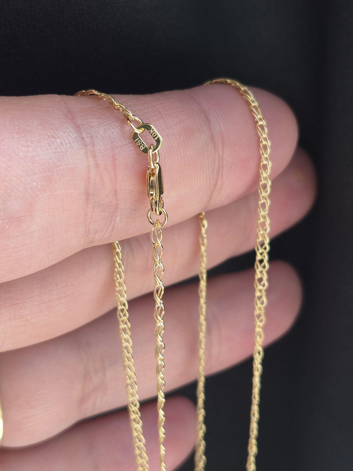 Solid 10k Gold 18in Rombo Link Double Cuban Necklace Dainty 2mm Elegant
