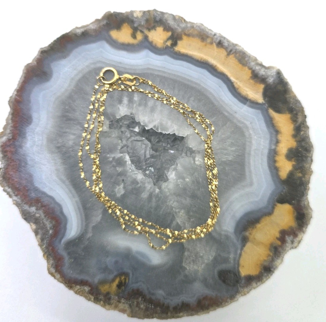 14k Italian Gold Twist Sparkle Delicate S-link Chain 20″ Necklace Fine Jewelry