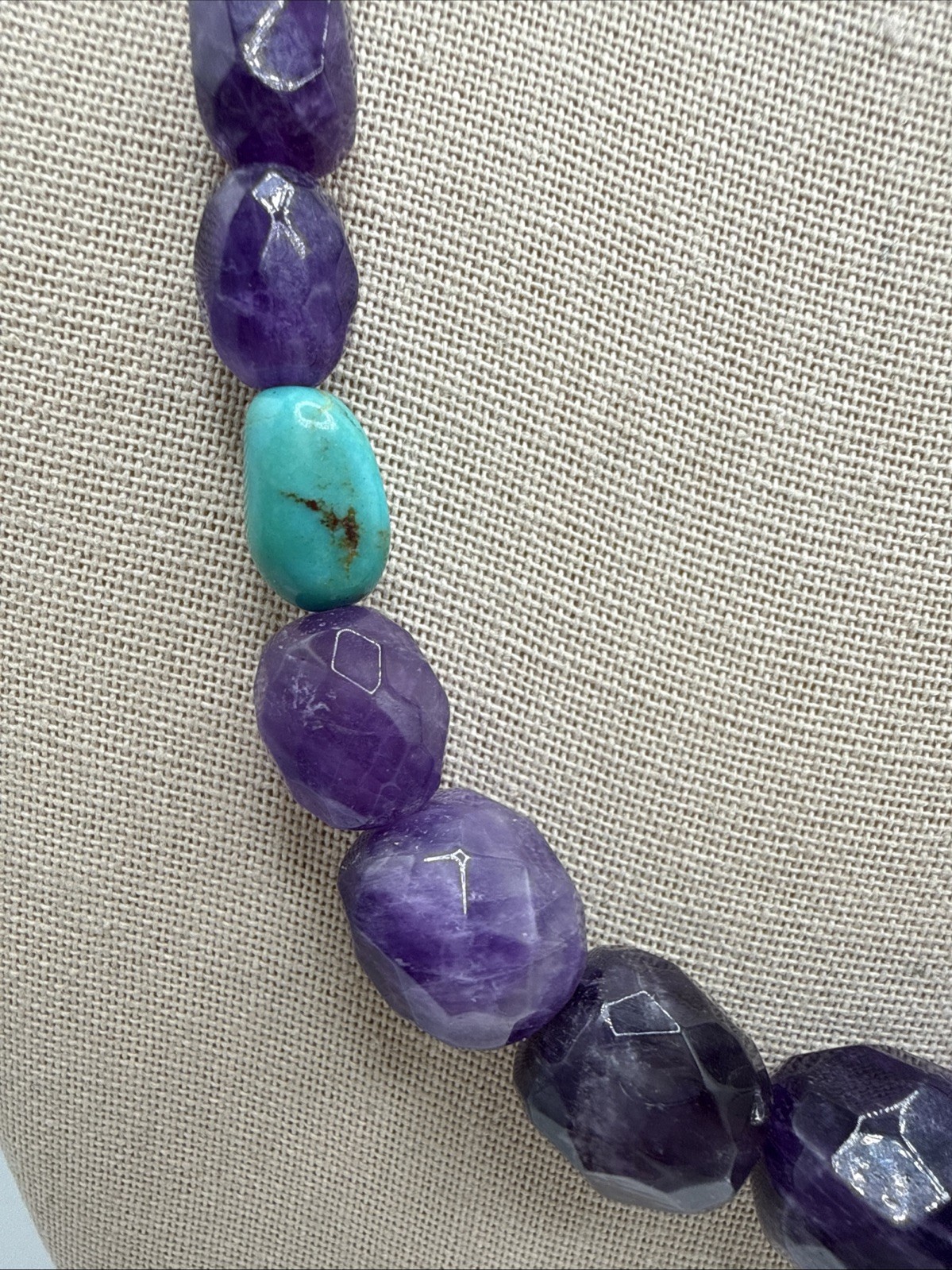 Jay King Natural Amethyst & Turquoise Sterling Silver Beaded Necklace