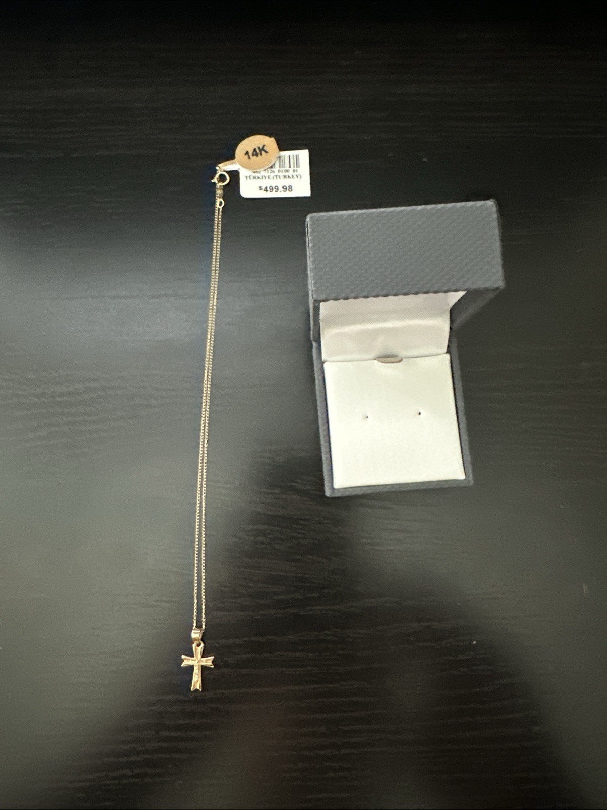 14K Solid Gold Cross Crucifix Pendant and 14k Solid Gold 13in. Chain