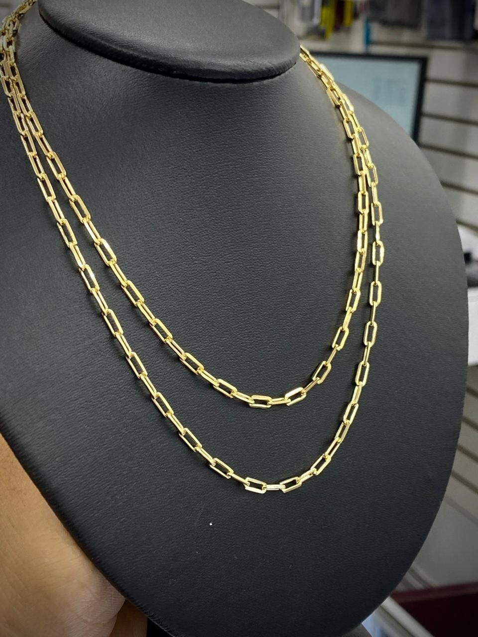 3.5MM Chocker Paper Clip Chain Necklace Womens Girls Kids Chain Babies 16″ 18″