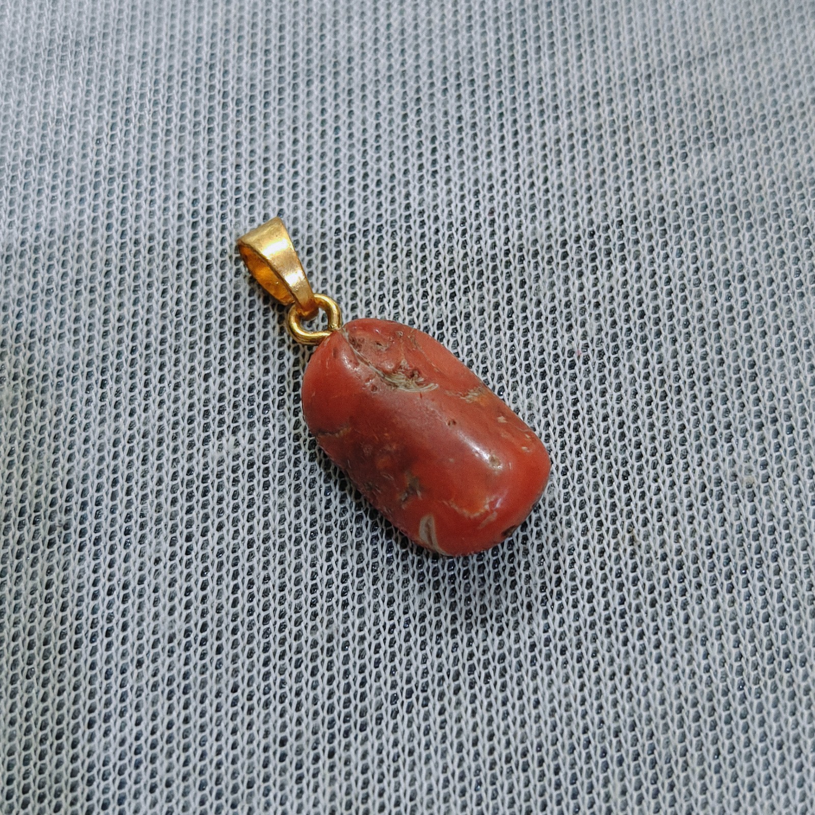 Natural Red Coral Bead Necklace Pendant Handmade Gift Jewelry