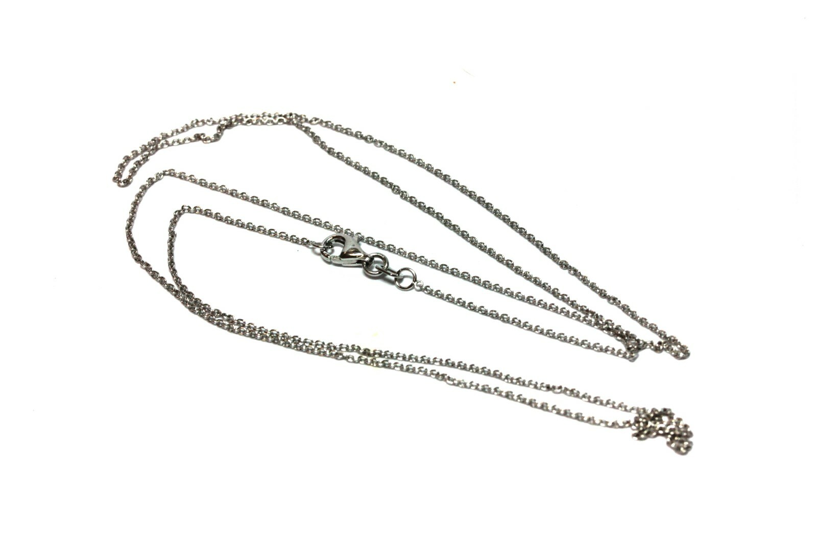 14k white gold 24 inch 0.65mm 2.35g rolo cable chain necklace lobster