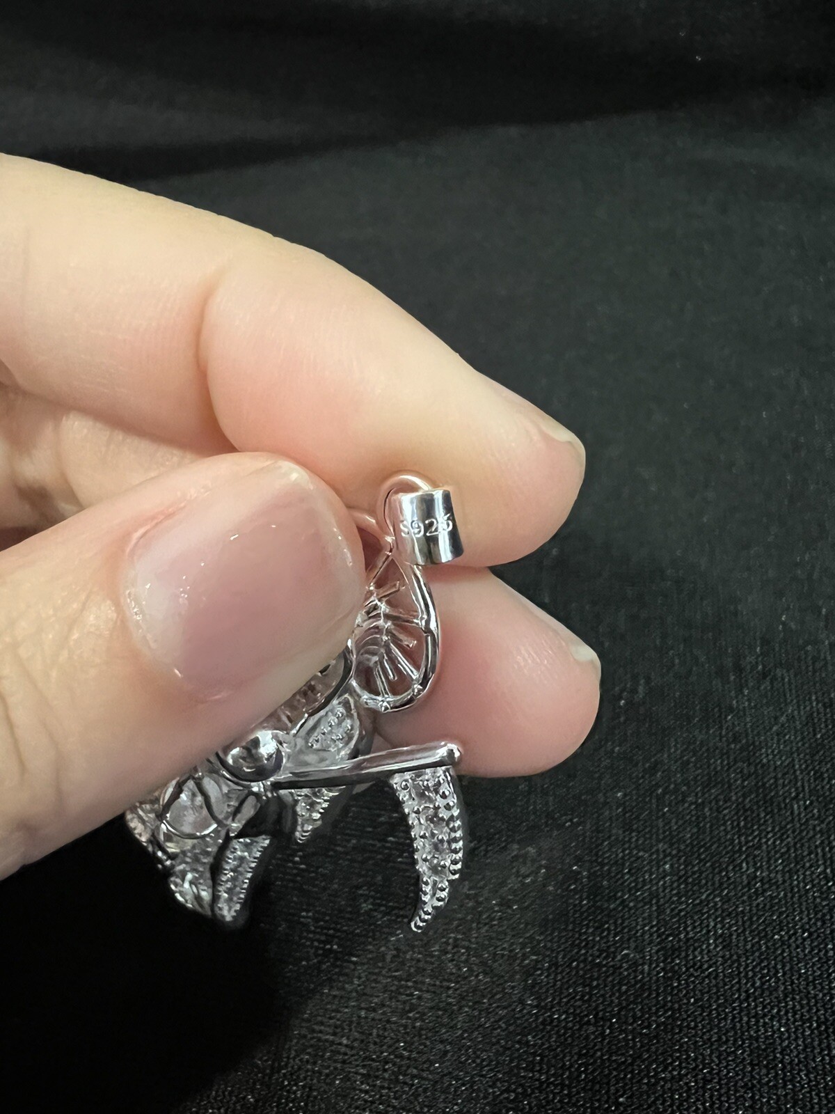 925 Sterling Silver Mens Womens CZ Santa Muerte Grim Reaper Holy Death Pendant