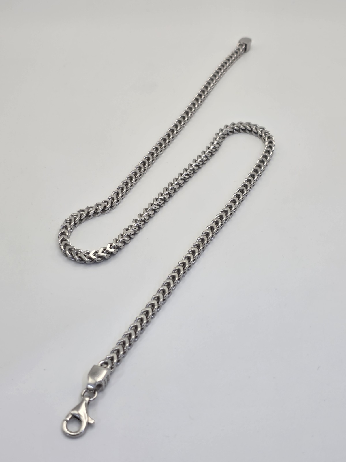SQUARE FRANCO LINK CHAIN NECKLACE STERLING SILVER 925 RHODIUM PLATED ANTI…