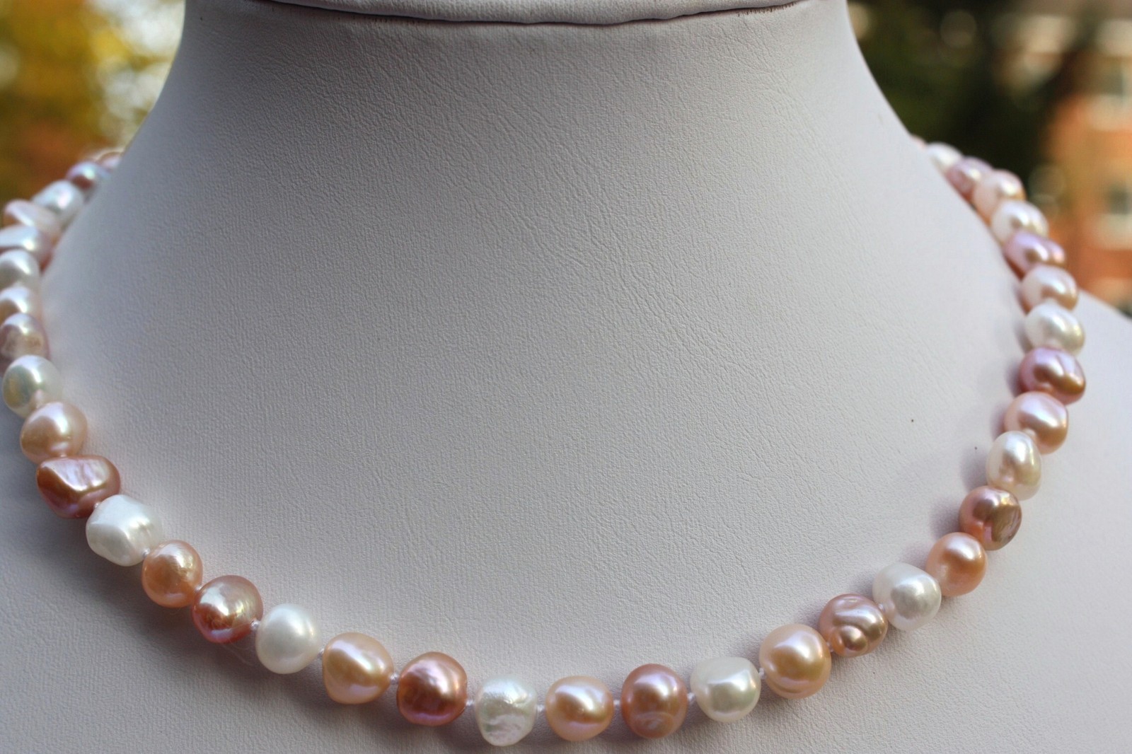 BR003B 52cm Süßwasser Zucht Perlen Schmuck Perlenkette Halsketten Ketten Collier