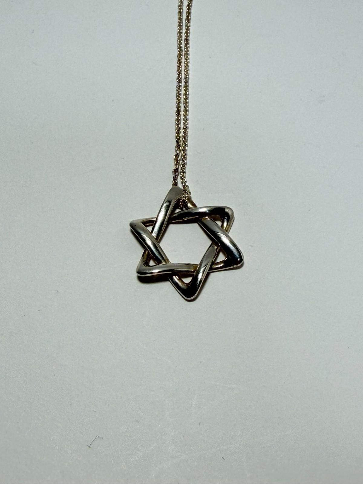 TIFFANY & Co. Star of David Sterling Silver Necklace Pendant very good F/S