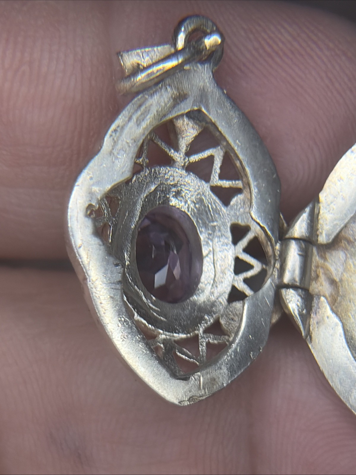 Gorgeous Amethyst Gemstone Vintage Pendant .925 Sterling Silver jewelry